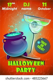 Halloween party poster. flyer,Vector illustration