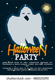 Halloween party poster with ghost