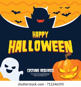 Halloween party poster illustration series