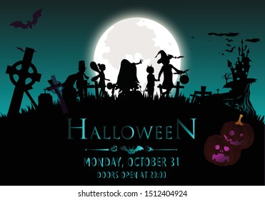 Halloween party poster with Pumpkin.