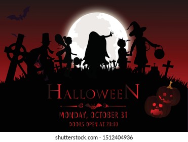 Halloween party poster with Pumpkin.