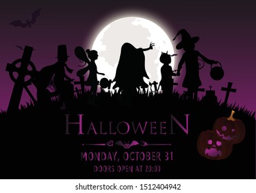 Halloween party poster with Pumpkin.