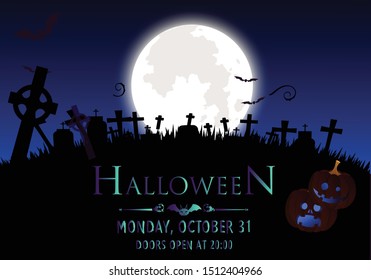 Halloween party poster with Pumpkin.