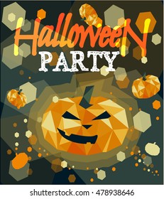Halloween party poster with pumpkin