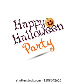 Halloween party poster with pumpkins vector illustration symbol isolated