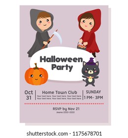 halloween party poster with reed hood costume
