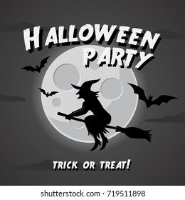 Halloween Party poster in retro style. Vector art.
