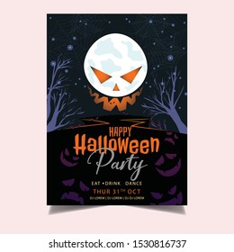 Halloween Party Poster Template Design