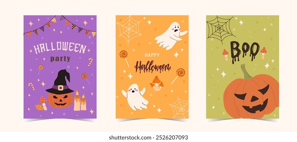 Halloween party poster template  invitation 