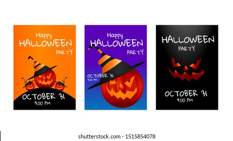 halloween party poster template vector