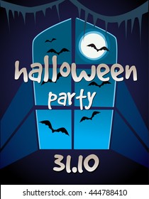 Halloween party poster. Vector art.