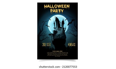 Halloween party poster . Vector design poster illustration . vector illustration.