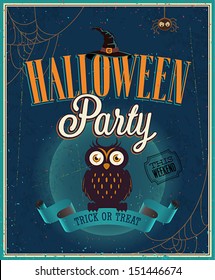 Halloween Party Poster. Vector illustration.