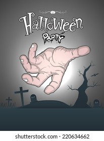 Halloween Party Poster. Vector illustration. for printing and web element.