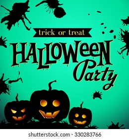 Halloween Party Poster. Vector illustration.