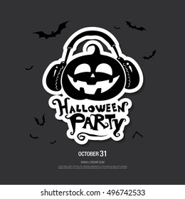 Halloween party poster. Vector illustration