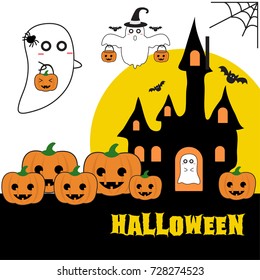 Halloween party poster. Vector illustration.