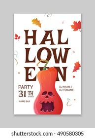 Halloween party poster. Vector invitation to the party.