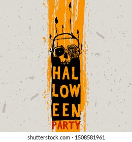 Halloween party poster. Vector text with scary characters. Template for Halloween celebration. 