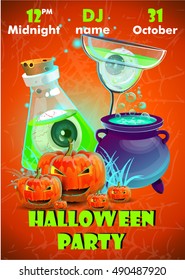 Halloween party poster.Halloween banner,Halloween flyer,Vector illustration