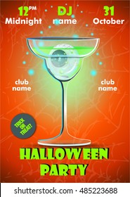 Halloween party poster.Halloween flyer,Vector illustration