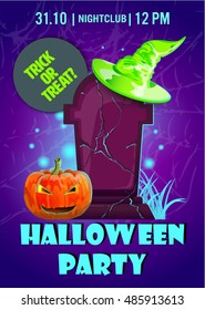 Halloween party poster.Halloween flyer,Vector illustration