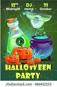 Halloween party poster.Halloween flyer,Vector illustration