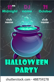 Halloween party poster.Halloween flyer,Vector illustration.trick or treat