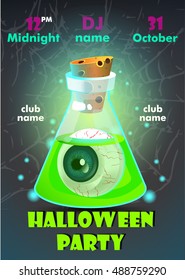Halloween party poster.Halloween flyer,Vector illustration.trick or treat