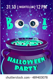 Halloween party poster.Halloween flyer,Vector illustration.trick or treat