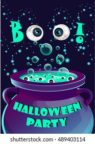 Halloween party poster.Halloween flyer,Vector illustration.trick or treat