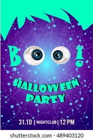 Halloween party poster.Halloween flyer,Vector illustration.trick or treat