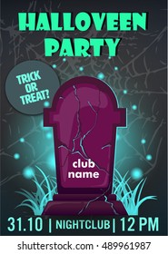 Halloween party poster.Halloween flyer,Vector illustration.trick or treat