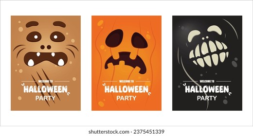 "Halloween Party Posters" is a collection of monster face themed posters. These assets are suitable for graphic designers or event organizers looking for a quick and professional design.