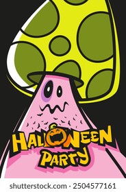 Halloween party posters in doodle style. Vector illustration. Brochure background. Vector illustration.