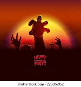 Halloween party poster,Vector holiday idea concept