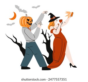 Halloween Party Pumpkin Costume vector
