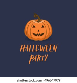 Halloween party pumpkin icon.