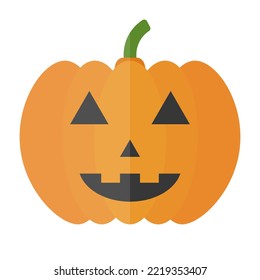 Halloween party pumpkin icon in flat design. Vector.