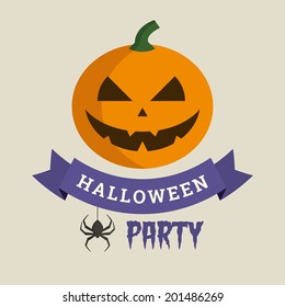 Halloween party, pumpkin illustration vector