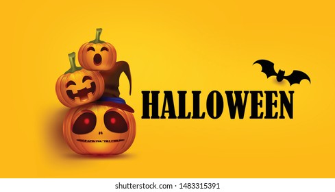 Halloween party pumpkin tricks or treat banner holiday for design