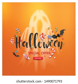 Halloween party pumpkin tricks or treat banner holiday for design