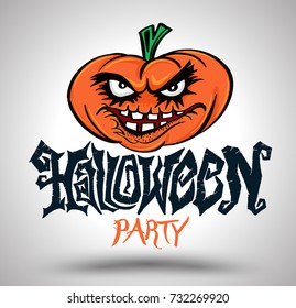 Halloween party with pumpkin vector illustration for Halloween card invitation and poster advertising.