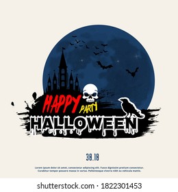 Fiesta de Halloween , calabazas caras graciosas. Vacaciones de otoño. Utilice libros de historietas y afiches de películas aterradores. Ilustración vectorial