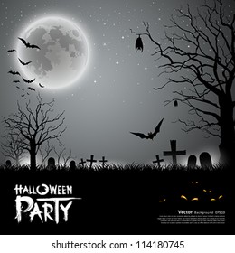 Halloween party scary background  vector illustration