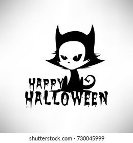 Halloween party scary cat. eps10 vector