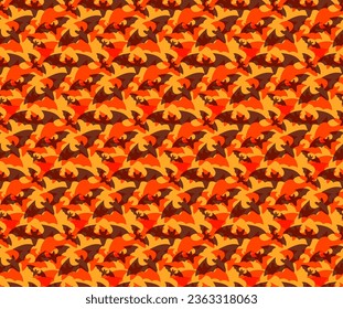 Halloween party Seamless Pattern with bats isolated on orange background. Vector illustration for invitation, gritting card, wrapping paper