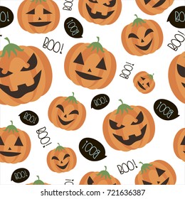 Halloween party seamless pattern. Vector illustration