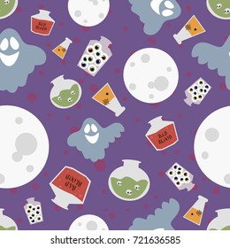 Halloween party seamless pattern. Vector illustration