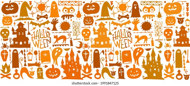 Halloween Party. Seamless pattern for your design